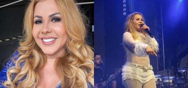 Assessoria disse que rosto inchado da cantora Joelma é por consequência de mais uma infecção da Covid-19. Foto reprodução Hugo Gloss