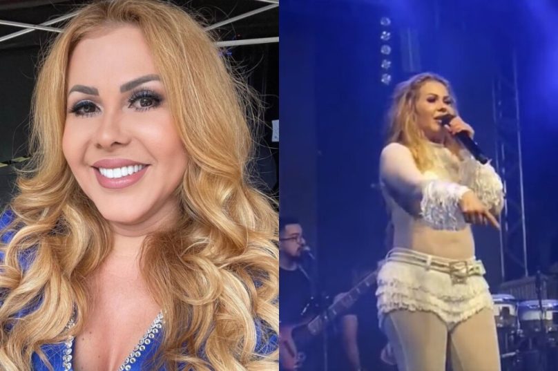 Assessoria disse que rosto inchado da cantora Joelma é por consequência de mais uma infecção da Covid-19. Foto reprodução Hugo Gloss