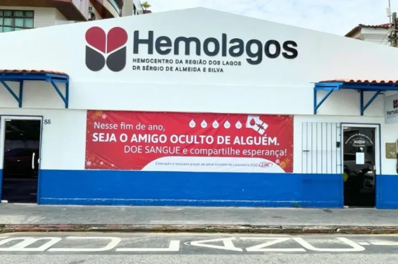 Sede do Hemolagos, responsável pelo abastecimento de sangue na Região dos Lagos.