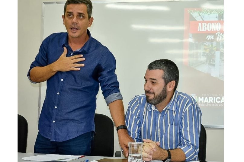 Fabiano Horta (PT), prefeito reeleito de Maricá e Igor Sardinha. Imagem: Redes Sociais | Reprodução