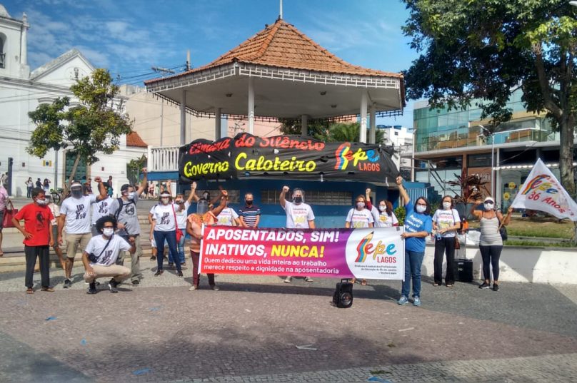 Greve feita pelos Profissionais da Educação em Cabo Frio (Junho de 2020). Imagem: Divulgação