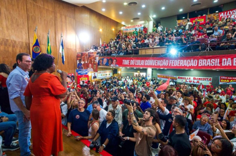 Convenção estadual da Federação Brasil da Esperança realizada no Clube de Engenharia, no Rio de Janeiro.