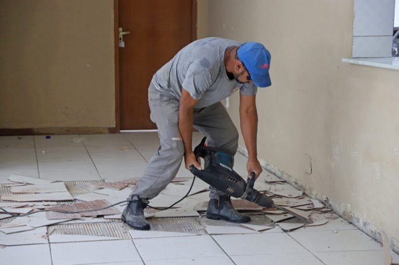 Obras na Escola Nicomedes começaram na semana passada. Foto divulgação